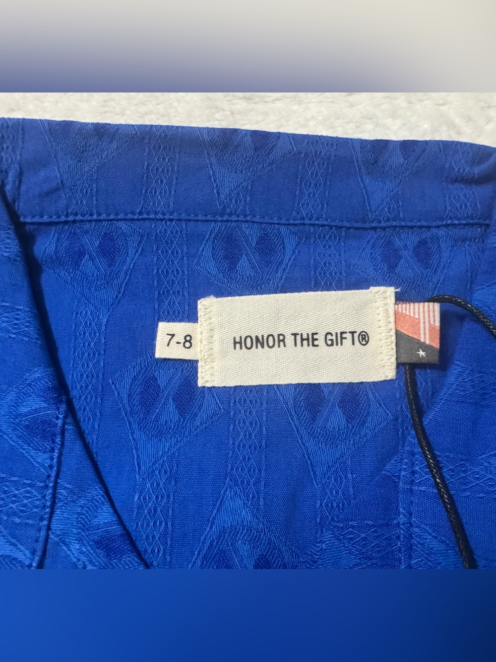 Honor the Gift Boys Kids Century Camp Blue Button Up Shirt Size 7-8 - Picture 3 of 8
